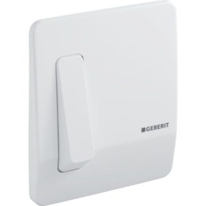 Geberit cover plate with actuation, white alpine 240121111 with pneumatic flush actuation, white