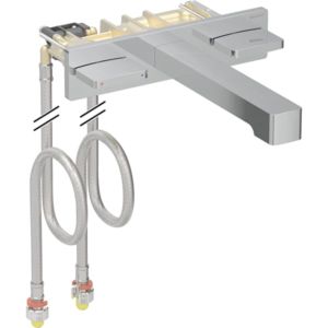 Geberit One Waschtischarmatur 116465211 20,5 cm, Zweigriffmischer, Wandmontage, eckig, hochglanz-verchromt