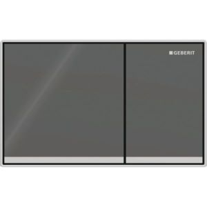 Plaque de déclenchement Geberit Omega 60 Square 115081JK1 bouton lave, cadre chromé brillant, montage affleurant, pour double chasse