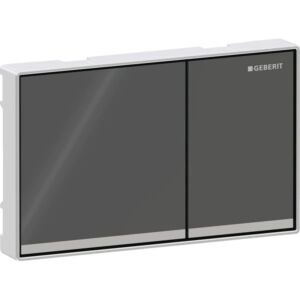 Plaque de déclenchement Geberit Omega 60 Square 115081JK1 bouton lave, cadre chromé brillant, montage affleurant, pour double chasse