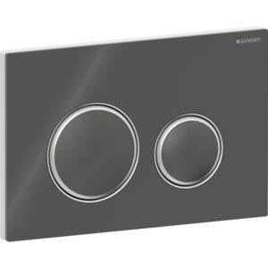 Geberit Sigma 50 Round Betätigungsplatte 115884JK1 Platte/Ringe verchromt, Platte/Tasten lava, für 2-Megen-Spülung
