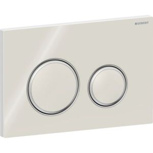 Geberit Sigma 50 Round actuator plate 115884JL1 Plate/rings chrome-plated, plate/buttons sand-grey, for 2-measure flush