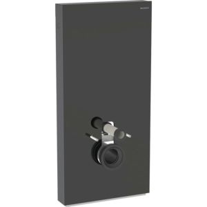 Geberit Monolith wall-mounted WC module 131222SJ6 height 101cm, front glass black, side aluminum black chrome