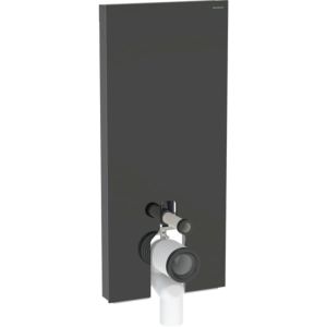 Geberit Monolith Stand-WC-Modul 131033SJ6 Bauhöhe 114cm, Front Glas schwarz, Seite aluminium schwarzchrom