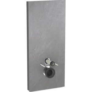 Geberit Monolith module de toilettes suspendu 131031005 hauteur 114cm, façade aspect ardoise, côté aluminium chrome noir
