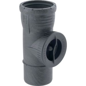 Geberit Silent Pro Reinigungsstück 393527141 DN 110, 90 °, avec ouverture de service ronde