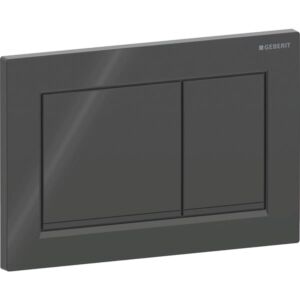 Plaque de déclenchement Geberit Omega 20 Square 115080DW1 plaque/bouton noir, rayures noir mat, pour double chasse