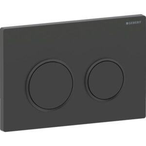 Geberit Omega 20 Round Betätigungsplatte 115085161 Platte/Taste schwarz matt lackiert, Ring schwarz, für 2-Mengen-Spülung