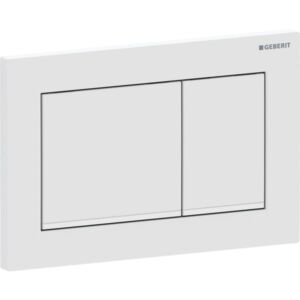 Plaque de déclenchement Geberit Omega 20 Square 115080011 plaque/bouton blanc laqué mat, rayures blanc , pour double chasse