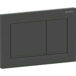 Plaque de déclenchement Geberit Omega 20 Square 115080161 plaque/bouton laqué noir mat, bandes noires, pour double chasse