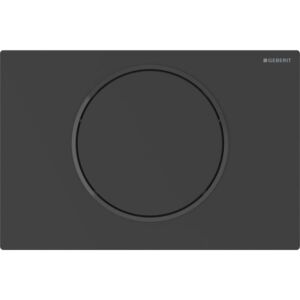 Commande WC Geberit Sigma10 115706166 ronde, pour commande à distance Bluetooth, noir mat, fonctionne sur piles