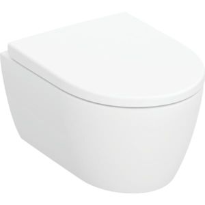 Geberit iCon wall-hung WC with WC seat 502381JT1 36x49cm, shortened projection, closed form, rimfree, matt white