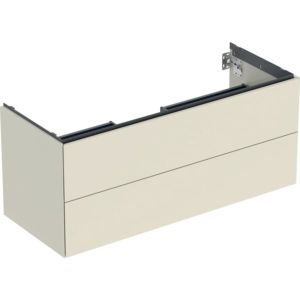 Geberit One meuble sous-vasque 505265004 118,4 x 50,4 x 47 cm, gris sable/laqué brillant, 2 tiroirs