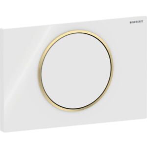 Geberit Sigma10 Betätigungsplatte 115758KK5 weiss/vergoldet, für Spül Stopp Spülung