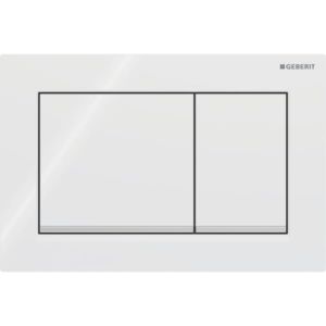 Geberit Abdeckplatte Omega30 115080KJ1   weiss - verchromt - weiss, für 2 Mengen Spülung