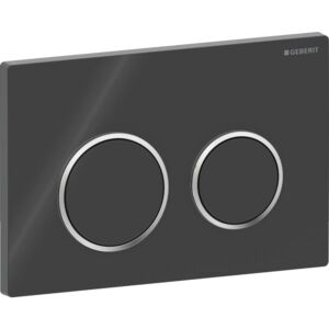 Geberit Betätigungsplatte Omega20 115085KM1 schwarz/hochglanz-verchromt, für Omega Spülkasten