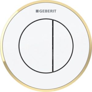 Geberit WC-Steuerung Typ 01 116055KK1 pneumatisch, 2-Mengen-Spülung, Kunststoff, weiß/vergoldet