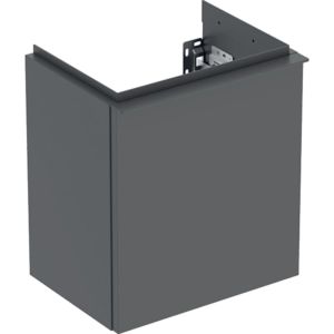 Geberit iCon handwash basin base cabinet 502301JK1 37x41.5x27.9cm, 1 door, hinged left, body/front/handle lava matt