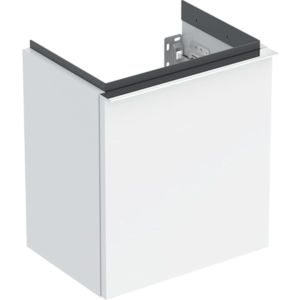 Geberit iCon lave-mains élément bas 502301012 37x41,5x27,9cm, 1 porte, charnière à gauche, blanc brillant, poignée chromée brillante