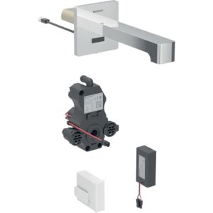 Geberit Brenta infrared basin mixer 116294211 wall mounting, battery operated, Geberit Brenta , high-gloss chrome-plated, with mixer, 22cm
