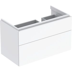 Geberit Xeno² meuble sous-vasque 500516011 88x53x46,2cm, avec 2 tiroirs, avec étagère, brillant/ blanc