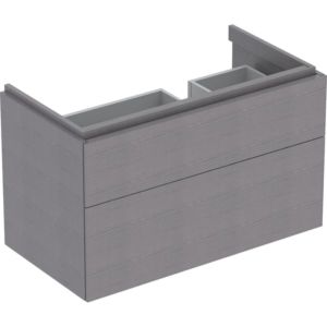 Geberit Xeno² meuble sous-vasque 500516431 88x53x46,2cm, avec 2 tiroirs, avec étagère, gris structuré/scultura