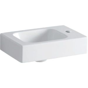 Geberit iCon hand wash basin 124736000 38x28cm, with tap hole right, without overflow, white