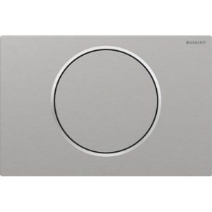 Geberit actuator plate Sigma 10 Round 115787SN5 plate/button brushed stainless steel, polished ring, for flush-stop flush, screwable