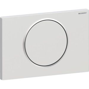 Plaque de déclenchement ronde Geberit Sigma10 115758JQ5, plaque/bouton, chrome mat, anneau chromé, plastique, pour chasse d&#39;eau à arrêt automatique