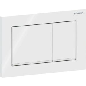 Geberit Abdeckplatte Omega30 115080KJ1   weiss - verchromt - weiss, für 2 Mengen Spülung