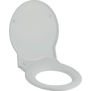 Geberit Joly abattant de toilettes 571005068 pergamon, avec couvercle, charnières chromées, avec mécanisme de fermeture amortie