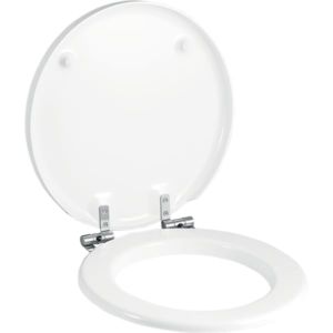 Geberit Preciosa abattant de toilettes 571180000 blanc , fixation par le haut, charnières en acier inoxydable, avec couvercle