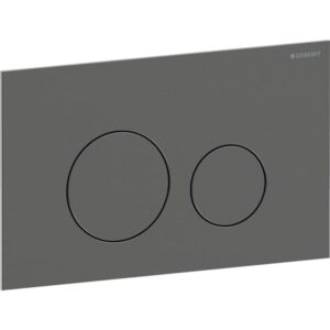 Geberit Sigma 40 Round Betätigungsplatte 115628QD1 Round, schwarzchrom / gebürstet, easy-to-clean-beschichtet, für 2-Mengen-Spülung, Round