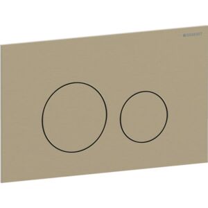 Geberit Sigma 40 Round actuator plate 115628QF1 Round, brass-colored / brushed, easy-to-clean coated, for dual flush, Round