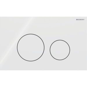 Plaque de commande Geberit Sigma 40 Round 115628SI1, ronde, blanche, pour double chasse d&#39;eau