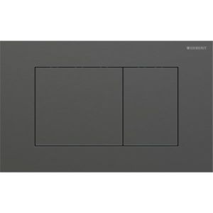 Geberit Betätigungsplatte 115629QD1 Square, schwarzchrom / gebürstet, easy-to-clean-beschichtet, für 2-Mengen-Spülung