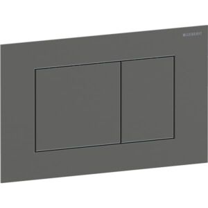 Plaque de déclenchement Geberit 115629QD1 carrée, chrome noir / brossé, revêtement facile à nettoyer, pour double chasse