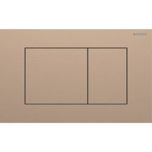 Geberit Sigma 40 Square Betätigungsplatte 115629QB1 Square, rotgold / gebürstet, easy-to-clean-beschichtet, für 2-Mengen-Spülung, Round