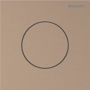 Plaque de déclenchement Geberit Type 40 246118QB1 pour commande d&#39;urinoir, avec déclenchement pneumatique de la chasse d&#39;eau, ronde, or rose brossé