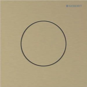Geberit Type 40 urinal flush control 116014QF1 pneumatic, round, brass-colored / brushed, easy-to-clean coated