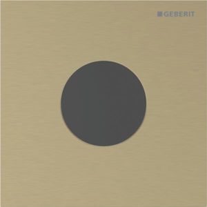 Geberit Type 40 urinal flush control 116034QF1 electronic, battery-operated, round, brass-colored / brushed, easy-to-clean coating