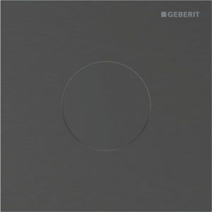 Geberit Type 40 urinal flush control 116034QD1 electronic, battery-operated, round, black chrome / brushed, easy-to-clean coating