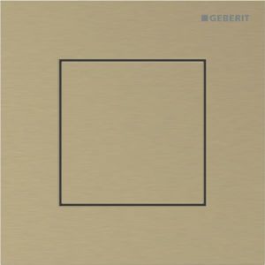 Geberit Typ 40 Betätigungsplatte 246119QF1 für Urinalsteuerung, mit pneumatischer Spülauslösung, Square, messingfarben gebürstet