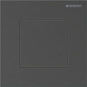 Geberit Type 40 actuator plate 246119QD1 for urinal control, with pneumatic flush actuation, Square, brushed black chrome