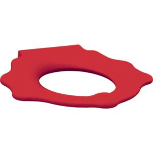 Anneau de siège de toilette Geberit Bambini 573373000 avec fonction de support, design tortue, rouge rubis