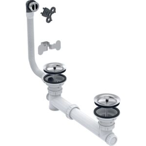 Bonde et trop-plein Geberit pour lavabo multifonction à deux cuves 503127001, trop-plein rond