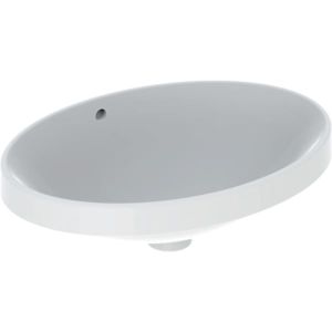 Geberit VariForm lavabo à encastrer 500717002 55x40cm, sans trou pour robinetterie, avec trop-plein, ovale, blanc KeraTect