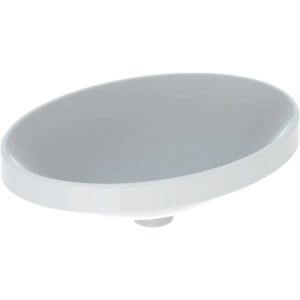 Geberit VariForm lavabo à encastrer 500719012 55x40cm, sans trou pour robinetterie, sans trop-plein, ovale, blanc