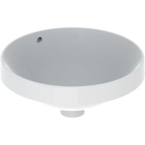 Geberit VariForm lavabo à encastrer 500701002 d= 40cm, sans trou pour robinetterie, avec trop-plein, rond, blanc KeraTect