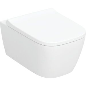 Geberit iCon wall-hung, deep-flush toilet set 503162008 35.5x53cm, square, closed ceramic design, with toilet seat, white KeraTect